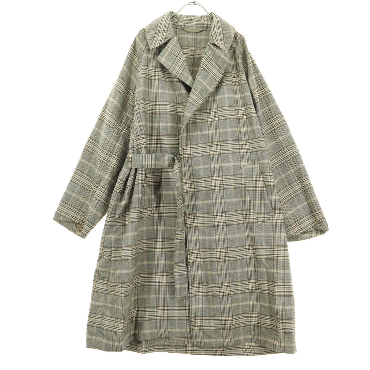 BEAMS HEART ビームスハート チェック柄 長袖 ロングコート S ブラウン