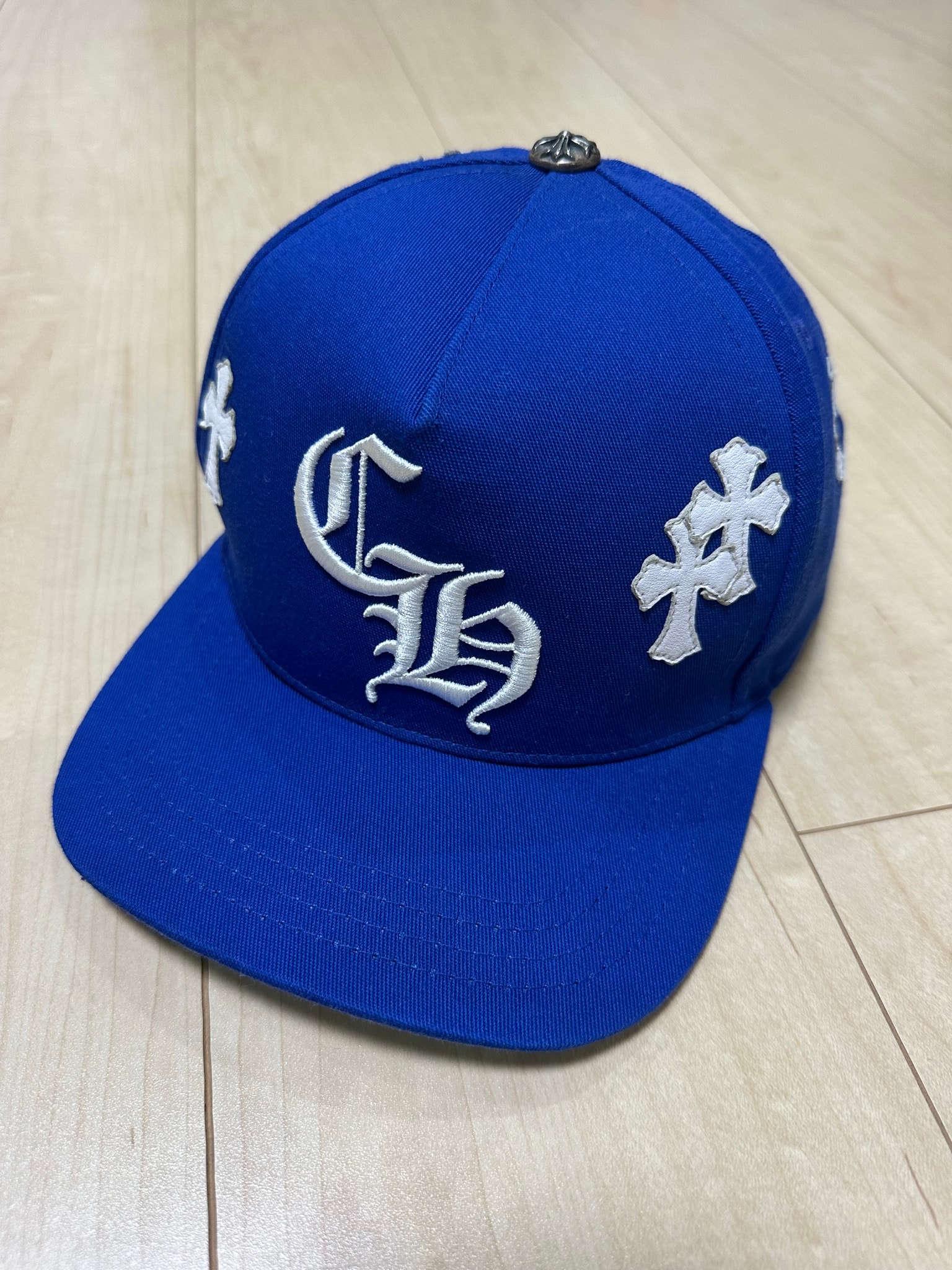 Chrome Hearts CH Hat Cross Patch Baseball Cap "Blue/White"