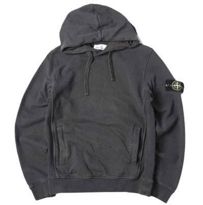 STONE ISLAND ストーンアイランド 24AW Compass Patch Hoodie コンパスパッチ 裏起毛 スウェットプルオーバーパーカー 811560820 S V0062 LEAD GREY トップス g27282