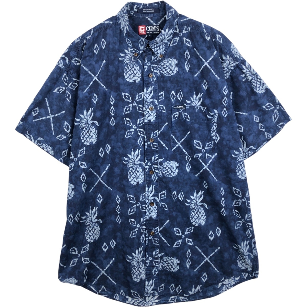 古着 ラルフローレン Ralph Lauren CHAPS チャップス 総柄 ボタンダウン ハワイアンアロハシャツ メンズL相当/eaa652898