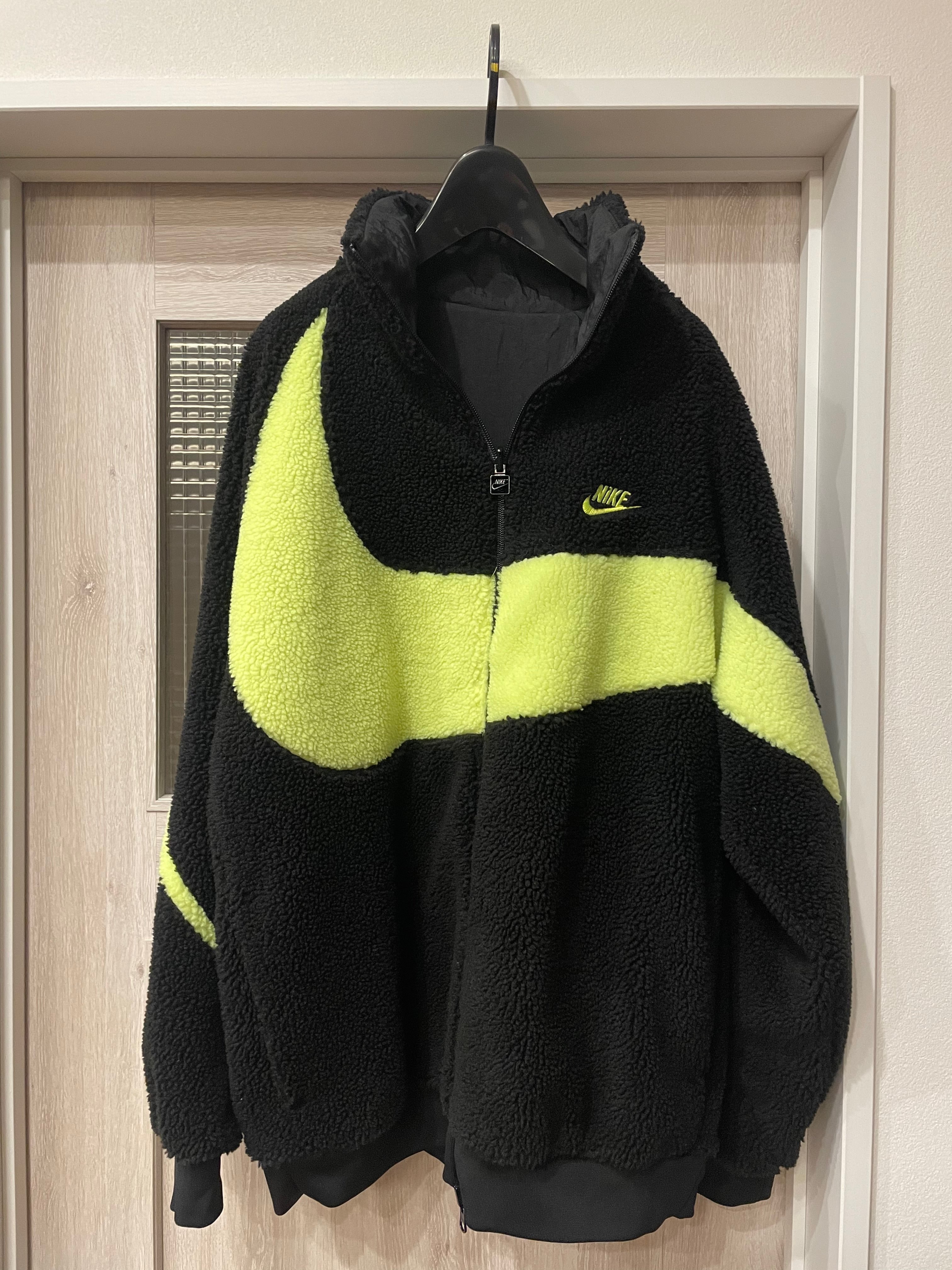 Nike Big Swoosh Reversible Boa Jacket"Black Neon"