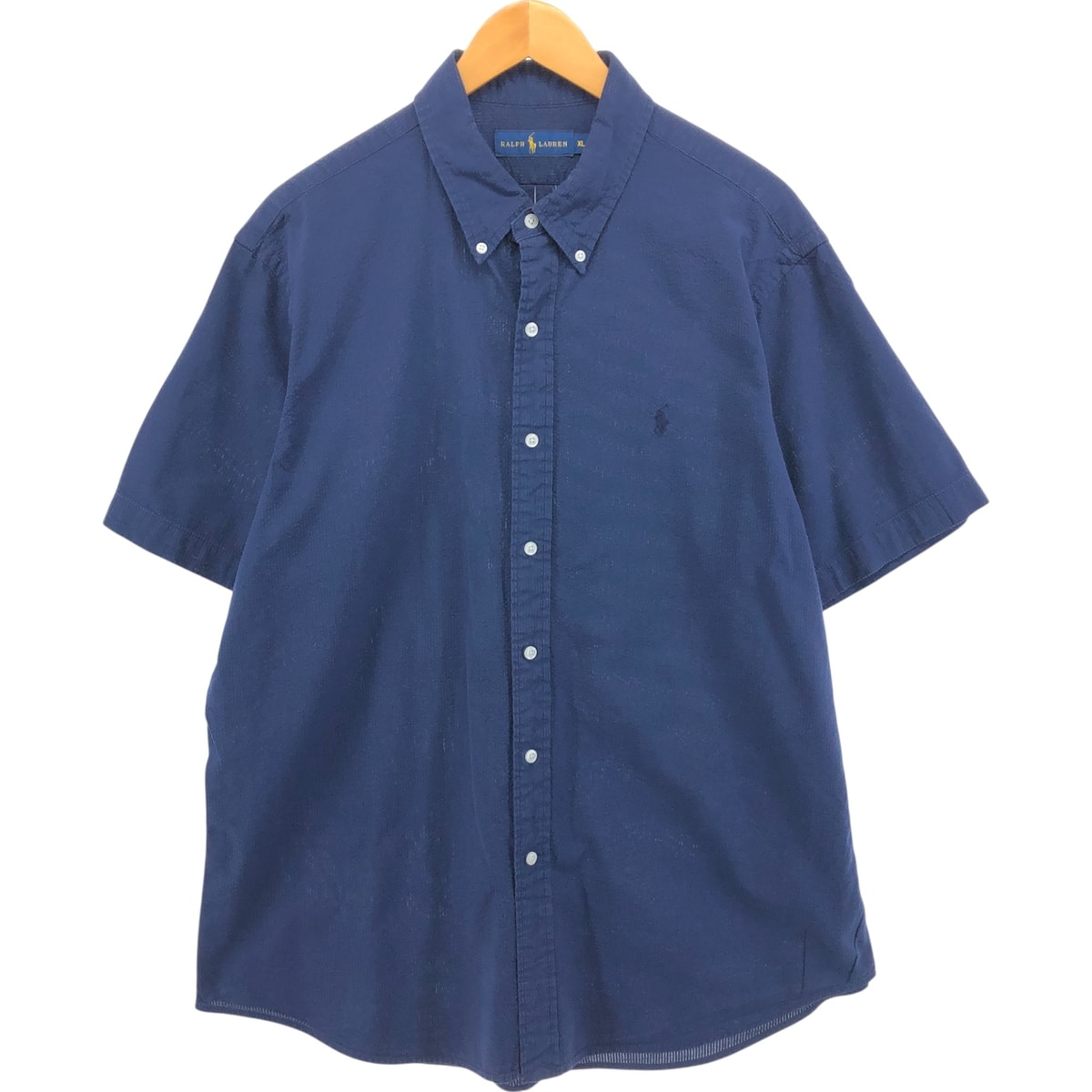 古着 ラルフローレン Ralph Lauren シアサッカー 半袖 ボタンダウンシャツ メンズXL相当/eaa552738