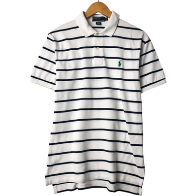 古着 ラルフローレン Ralph Lauren POLO by Ralph Lauren 半袖 ボーダー ポロシャツ メンズM相当/eaa562418