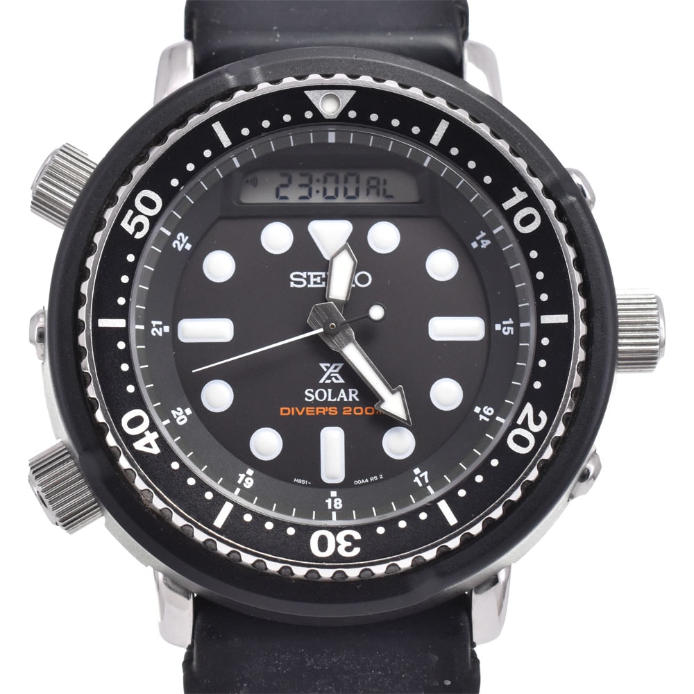 セイコー SEIKO SBEQ001 プロスペックス ダイバースキューバ 液晶/ブラック ソーラー メンズ 美品 箱・保証書付き D#147238