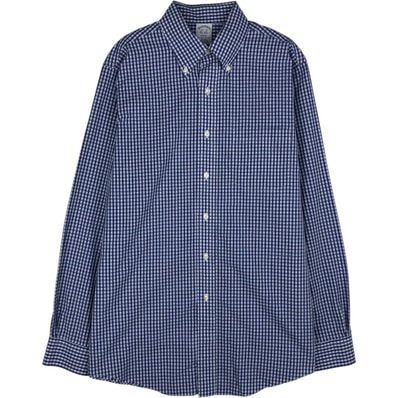 古着 ブルックスブラザーズ Brooks Brothers Est.1818 REGENT 長袖 ボタンダウンチェックシャツ メンズM相当/eaa646559