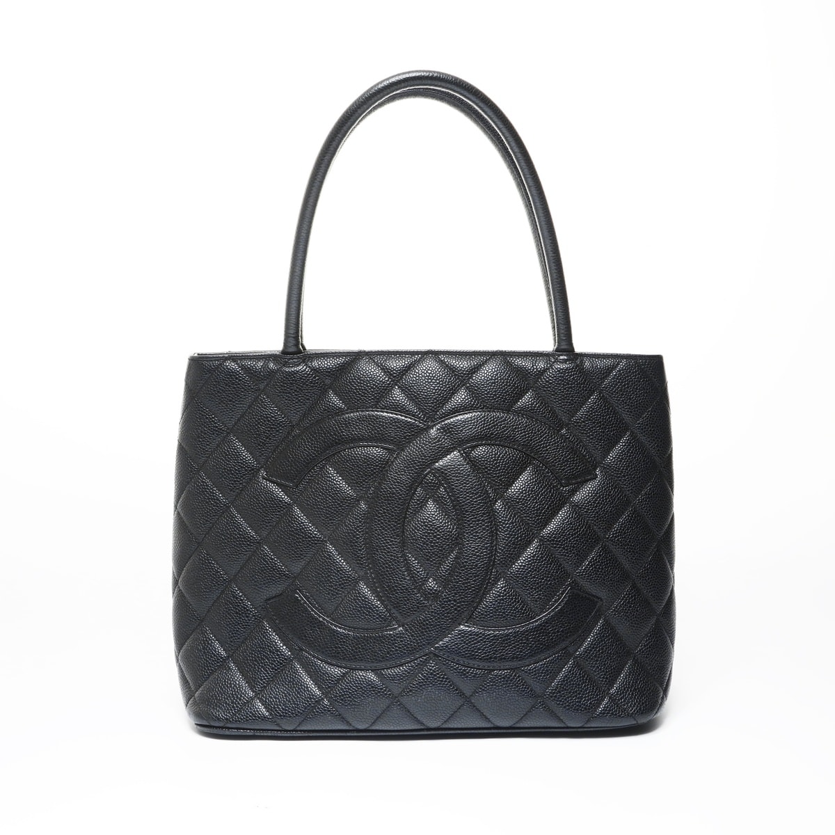 シャネル CHANEL 6番台 1996-1997 キャビアスキン シルバー金具 トートバッグ【中古】