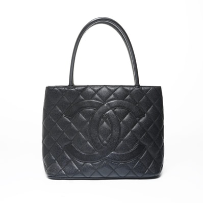 シャネル CHANEL 6番台 1996-1997 キャビアスキン シルバー金具 トートバッグ【中古】
