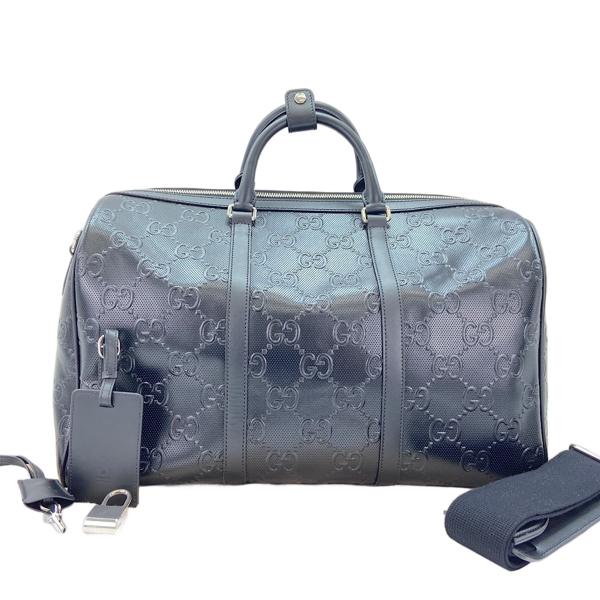 グッチ GUCCI レザー GGエンブレム ボストンバッグ【中古】