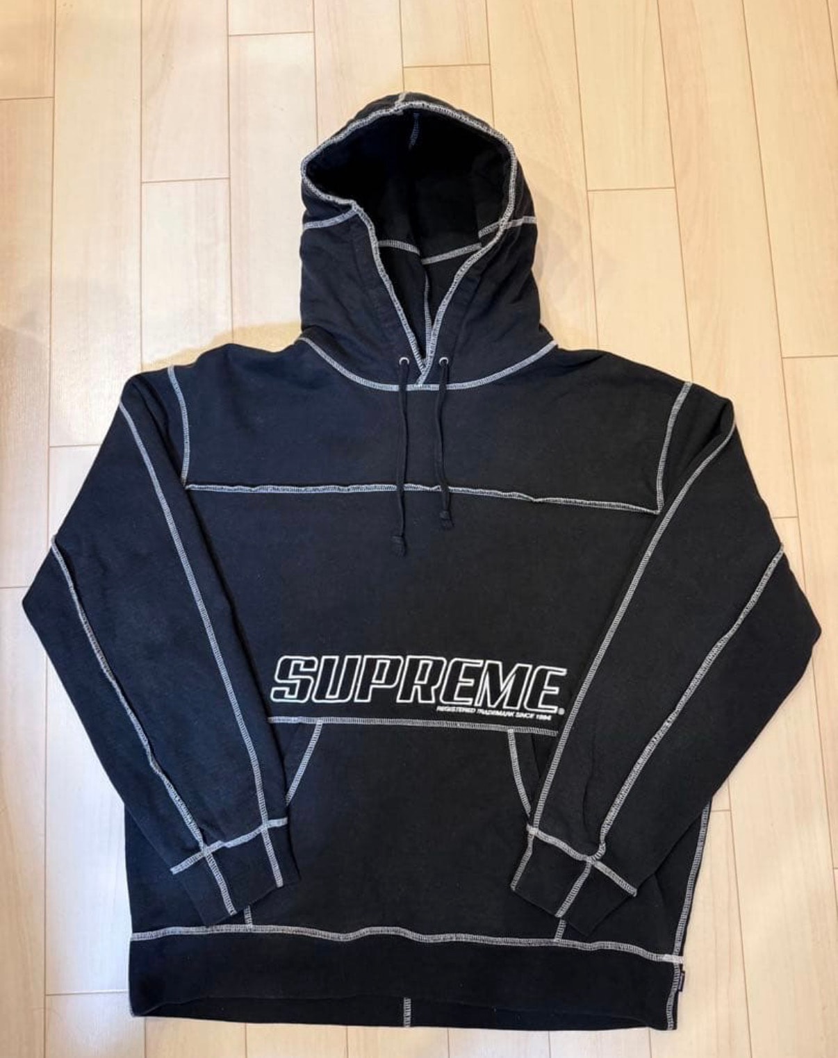 Supreme Coverstitch Hooded Sweatshirt "Black"