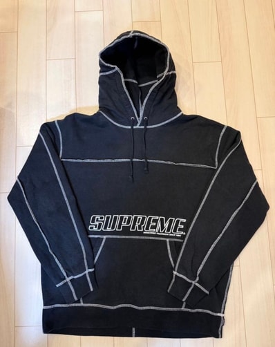 Supreme Coverstitch Hooded Sweatshirt "Black"