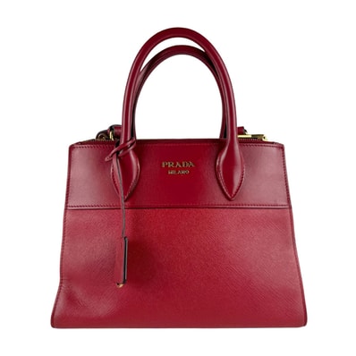 プラダ PRADA ハンドバッグ ショルダーバッグ レザー レッド レディース【中古】 z10194