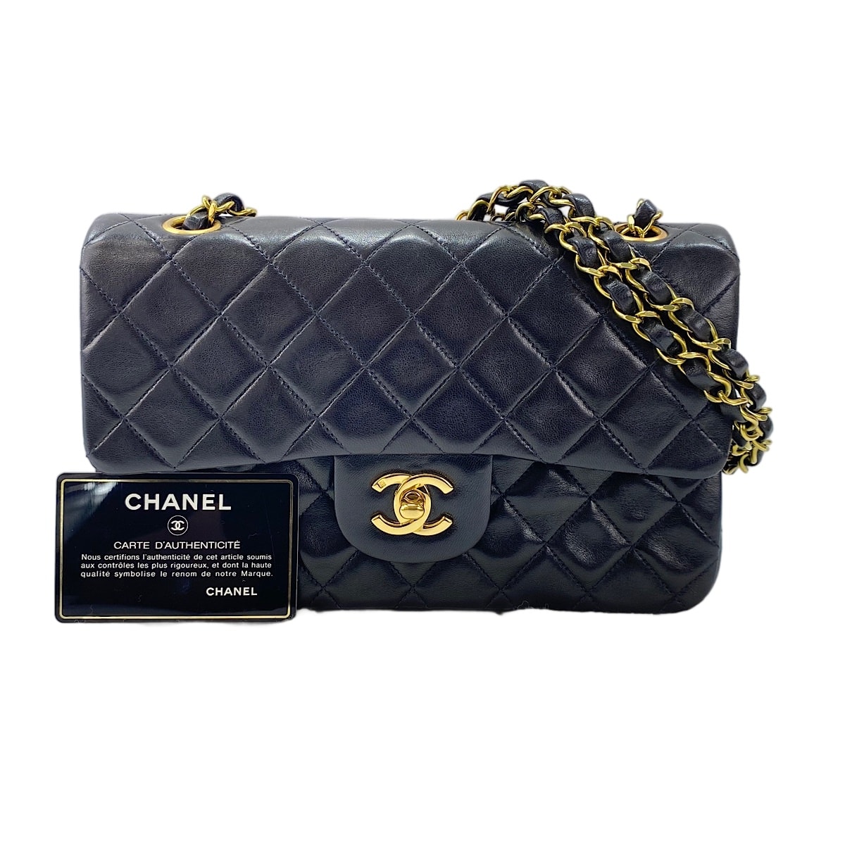 シャネル CHANEL ラムスキン マトラッセ 23 ダブルフラップ ショルダーバッグ【中古】