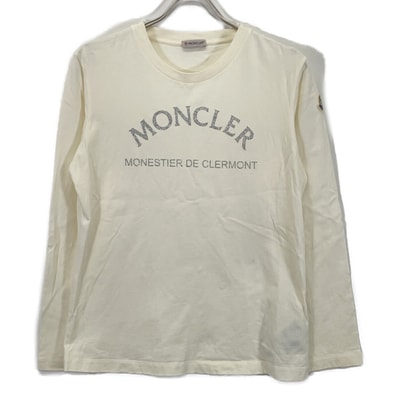 モンクレール 23年製 ホワイト クルーネック ロングスリーブシャツ XS