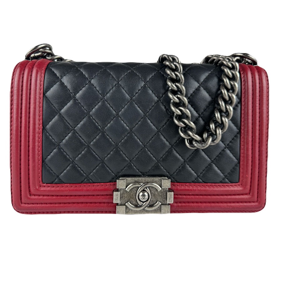 シャネル CHANEL ショルダーバッグ ボーイシャネル レザー ブラック/レッド レディース【中古】 z8976