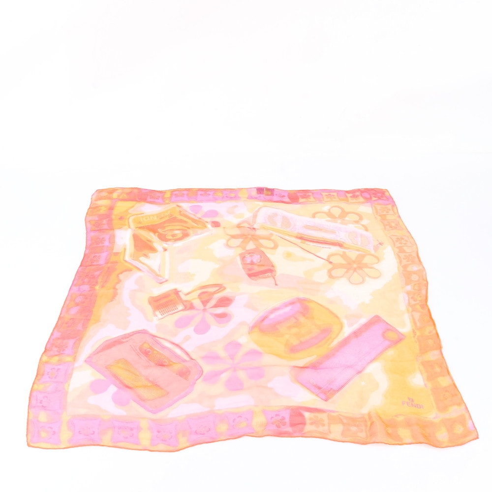 ■美品 フェンディ シルク 100%スカーフ