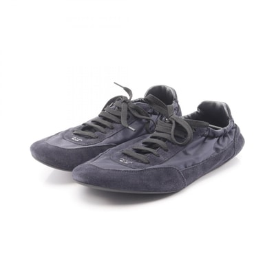 プラダ PRADA Re-Nylon コラプス スニーカー 靴 ナイロン スウェード レディース ネイビー系 1E959N 【中古】