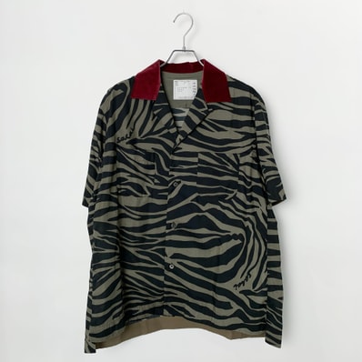 sacai 20SS Zebra-print Shirt Green