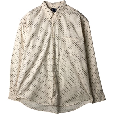 古着 90年代 ギャップ GAP オールドギャップ ドット柄 長袖 ボタンダウンシャツ メンズXL相当 ヴィンテージ/eaa619789