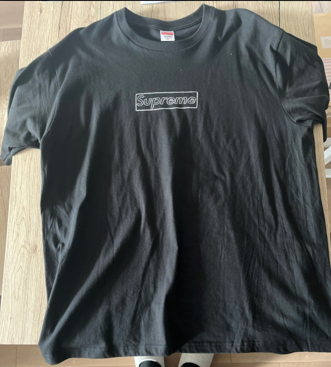 Supreme KAWS Chalk Logo Tee "Black"