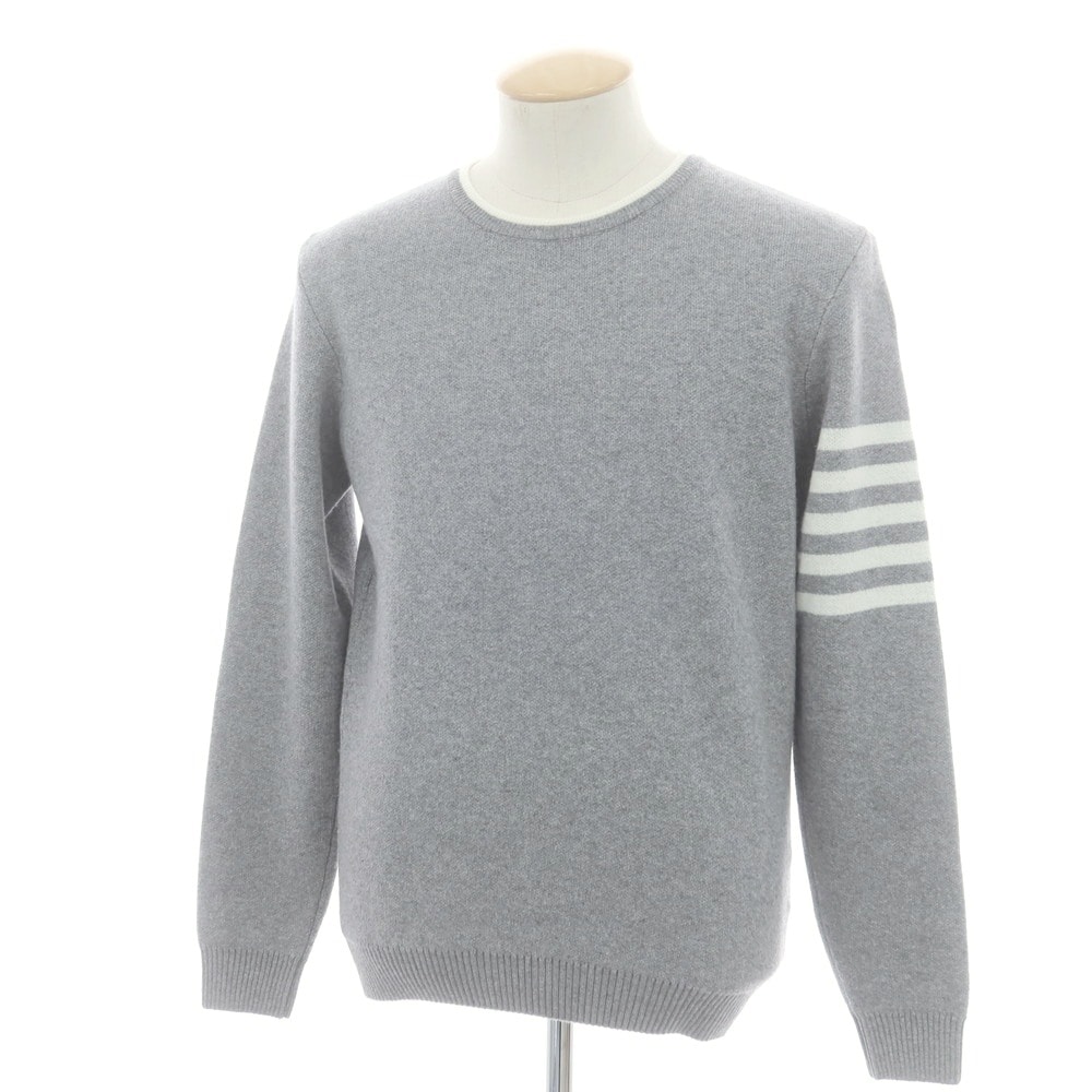 【中古】ピーエムディーエス PMDS ウールレーヨンナイロンカシミヤ クルーネック プルオーバーニット ライトグレー【サイズS】【メンズ】