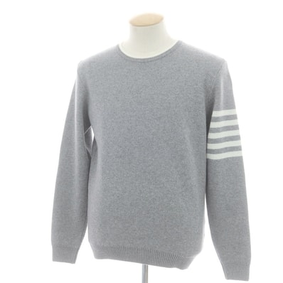 【中古】ピーエムディーエス PMDS ウールレーヨンナイロンカシミヤ クルーネック プルオーバーニット ライトグレー【サイズS】【メンズ】