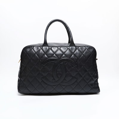 シャネル CHANEL キャビアスキン マトラッセ ボストンバッグ【中古】
