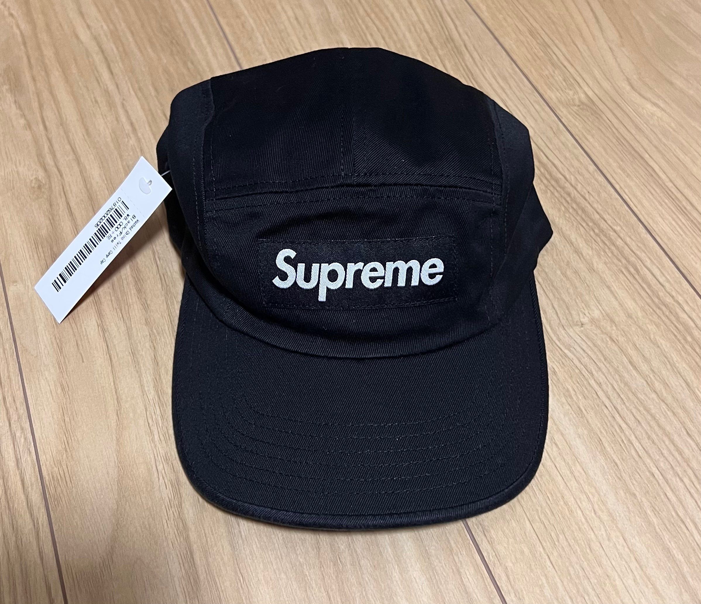 Supreme Washed Chino Twill Camp Cap "Black"(21FW)
