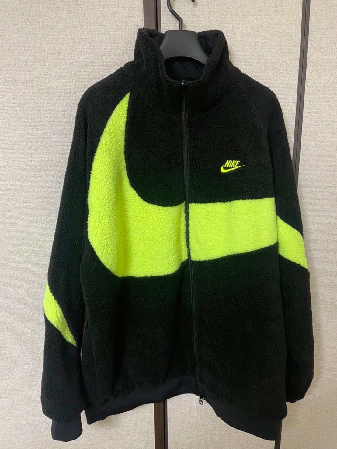Nike Big Swoosh Reversible Boa Jacket"Black Neon"
