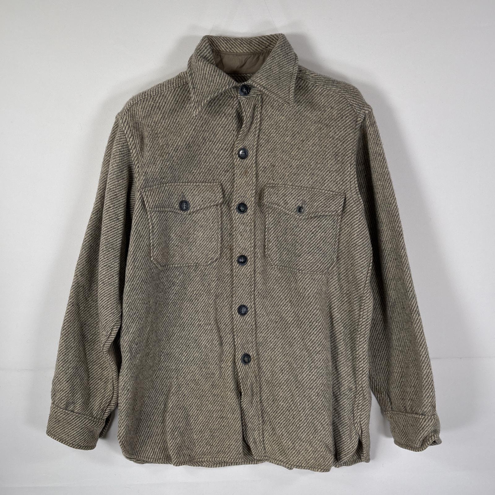 古着 60's/60年代 ヴィンテージ エルエルビーン L.L.Bean ウールシャツジャケット CPO 筆記体タグ M  ベージュ メンズ