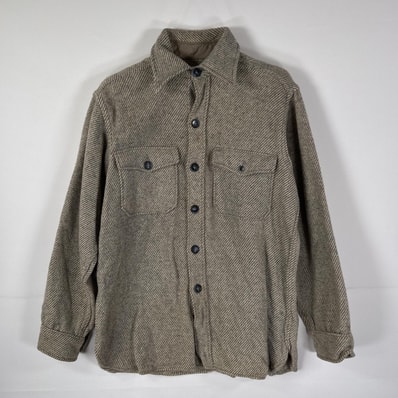 古着 60's/60年代 ヴィンテージ エルエルビーン L.L.Bean ウールシャツジャケット CPO 筆記体タグ M ベージュ メンズ