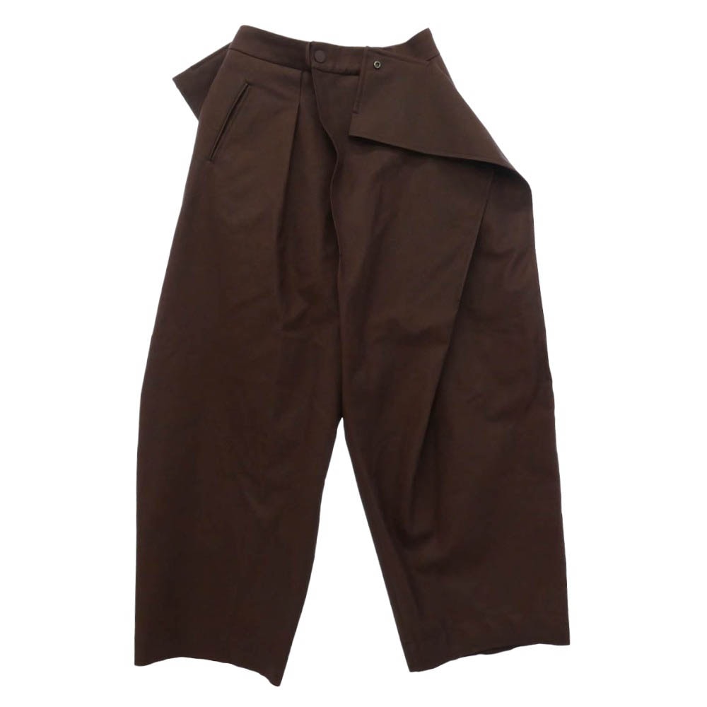 ISSEY MIYAKE イッセイミヤケ 1M61-FF578 PRONOUNCED BODY プロナウンスト ボディ フェイクレザー 変形 アシンメトリー ワイドパンツ ワインレッド系 1【美品】【中古】