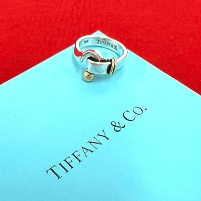 TIFFANY&Co. ティファニー フックアンドアイ リング シルバー925 K18イエローゴールド リング・指輪 9号 シルバー
81826