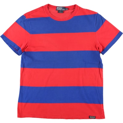 古着 ラルフローレン Ralph Lauren POLO by Ralph Lauren CUSTOM FIT 半袖 ボーダーTシャツ メンズL相当/eaa559433