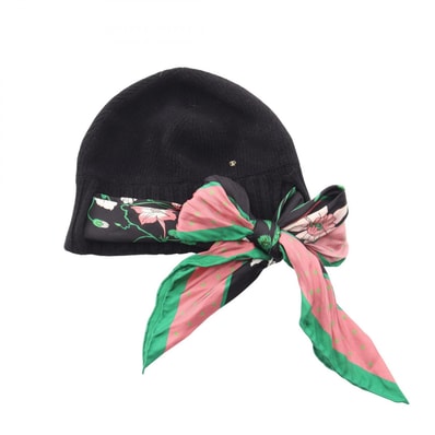 グッチ GUCCI ダブルG ニットキャップ ニットキャップ 帽子 ウール レディース ブラック系 【中古】