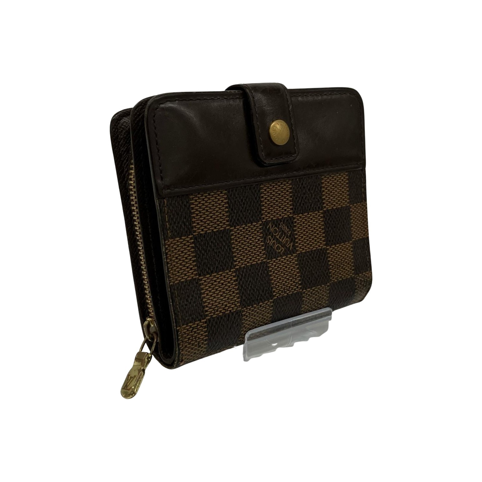 △△LOUIS VUITTON ルイヴィトン 財布 ダミエ コンパクト・ジップ  N61668 ブラウン