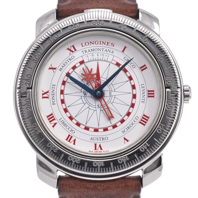 ロンジン LONGINES 624.5253.4.012 クリストバルC ホワイト 自動巻き メンズ 美品 箱付き 腕時計 O#151245