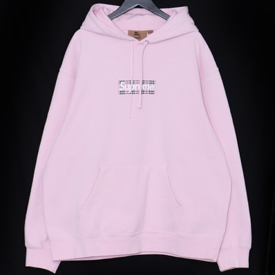 Supreme / Burberry Box Logo Hooded Sweatshirt "Pink"