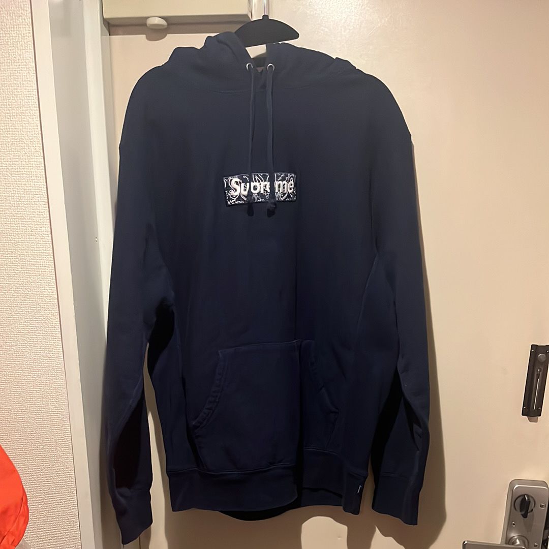 Supreme Bandana Box Logo Hooded Sweatshirt "Navy"