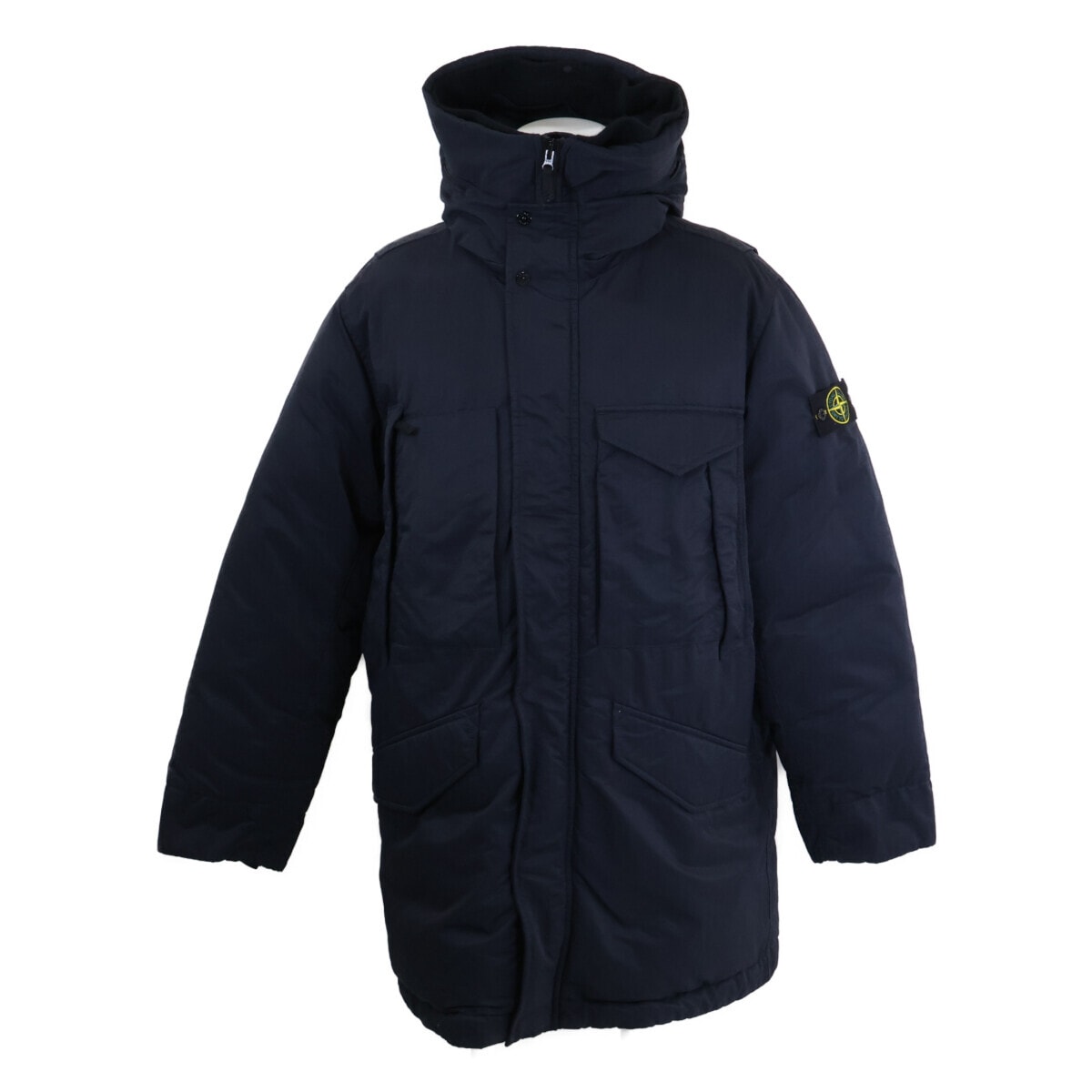 ストーンアイランド 美品 国内正規 771570821 OPAQUE NYLON TWILL DOWN-TC JACKET/コンパスパッチ フーデッドダウンジャケット L