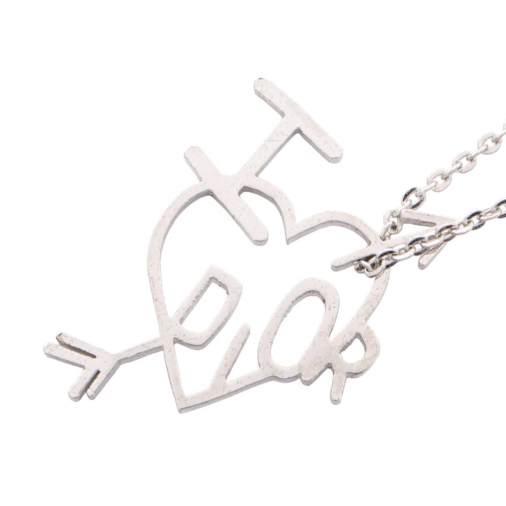 ディオール Dior ハート アロー I LOVE DIOR ネックレス ジュエリー ステンレススチール レディース シルバー系 【中古】