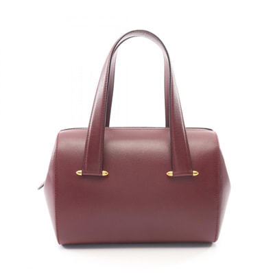 カルティエ CARTIER マストライン ミニ ボストンバッグ ハンドバッグ バッグ レザー レディース ボルドー系 【中古】