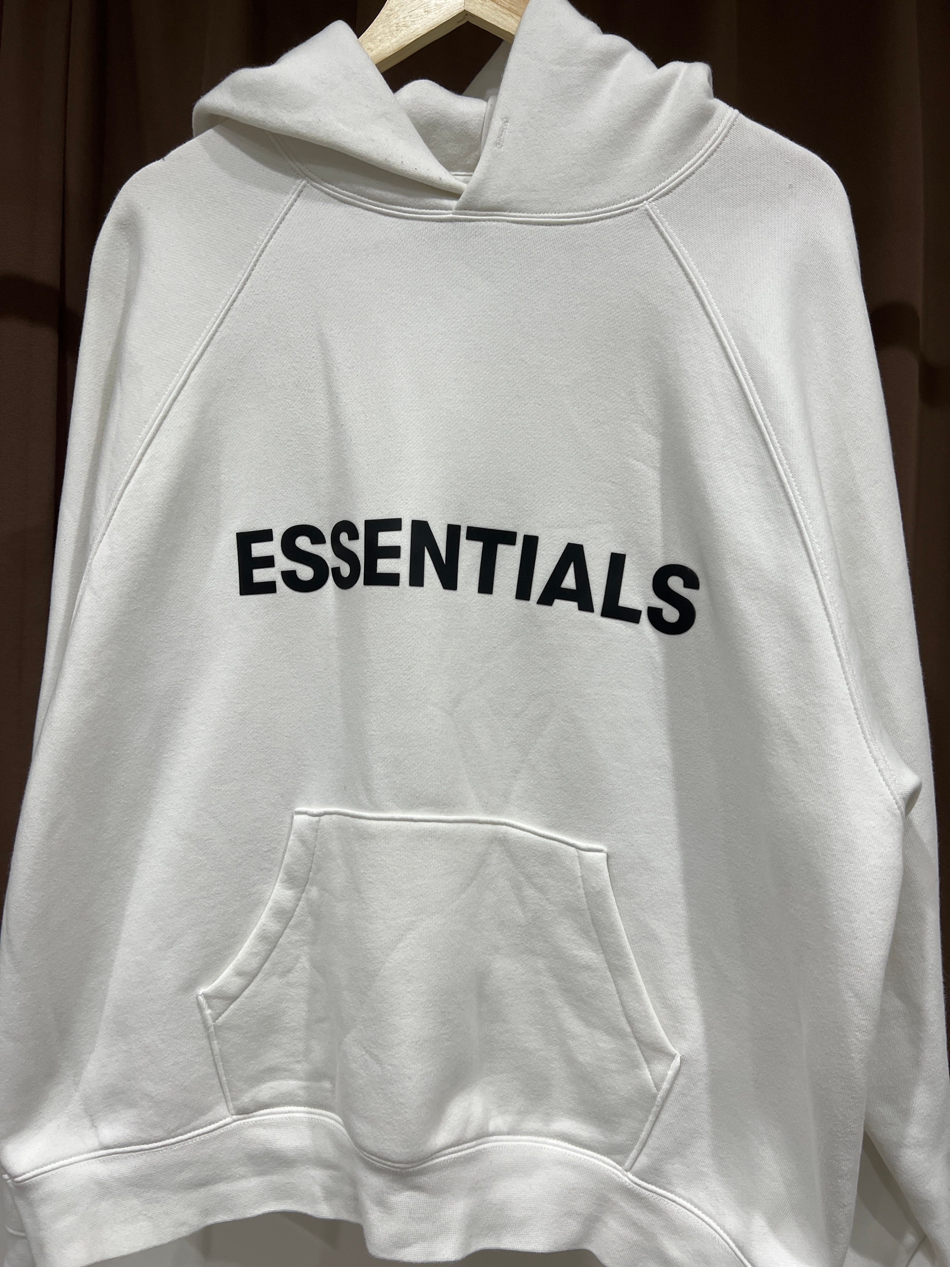 FEAR OF GOD ESSENTIALS 3D Silicon Applique Pullover Hoodie "White"