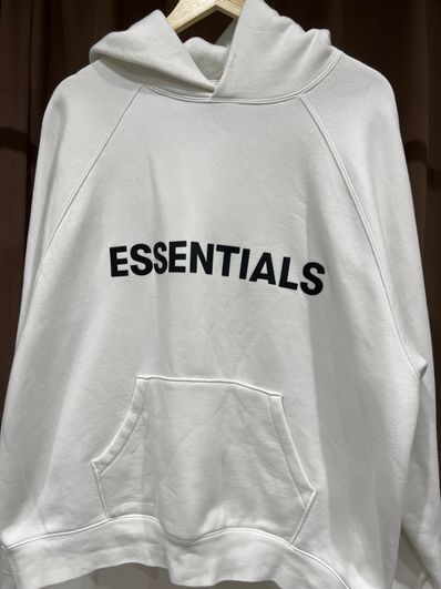FEAR OF GOD ESSENTIALS 3D Silicon Applique Pullover Hoodie "White"