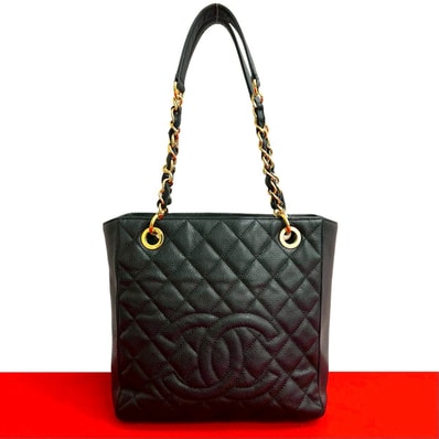 CHANEL シャネル マトラッセ ココマーク キャビアスキン トートバッグ ブラック
26338