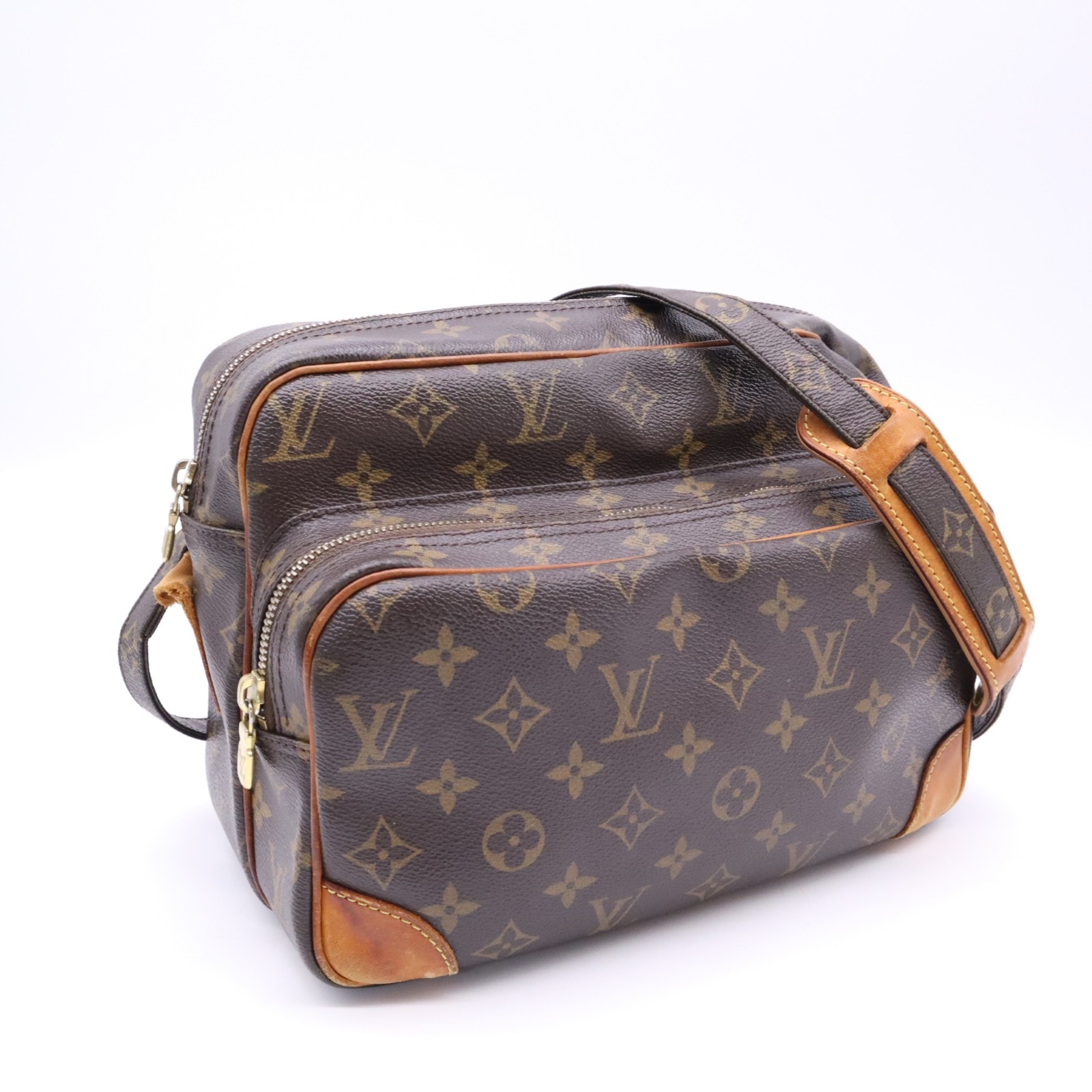LOUIS VUITTON ルイ・ヴィトン モノグラム ナイル M45244 ショルダーバッグ ブラウン ベージュ コーティングキャンバス レザー レディース