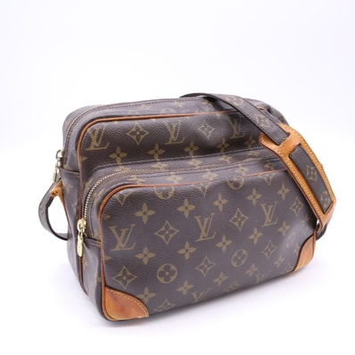 LOUIS VUITTON ルイ・ヴィトン モノグラム ナイル M45244 ショルダーバッグ ブラウン ベージュ コーティングキャンバス レザー レディース