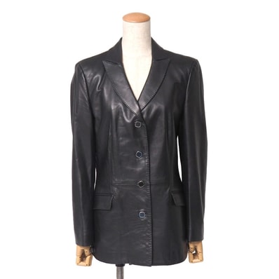 Salvatore Ferragamo サルヴァトーレフェラガモ ジャケット サイズ42 シングル レザージャケット 4B ブランド古着【中古】20260831/RB0587
