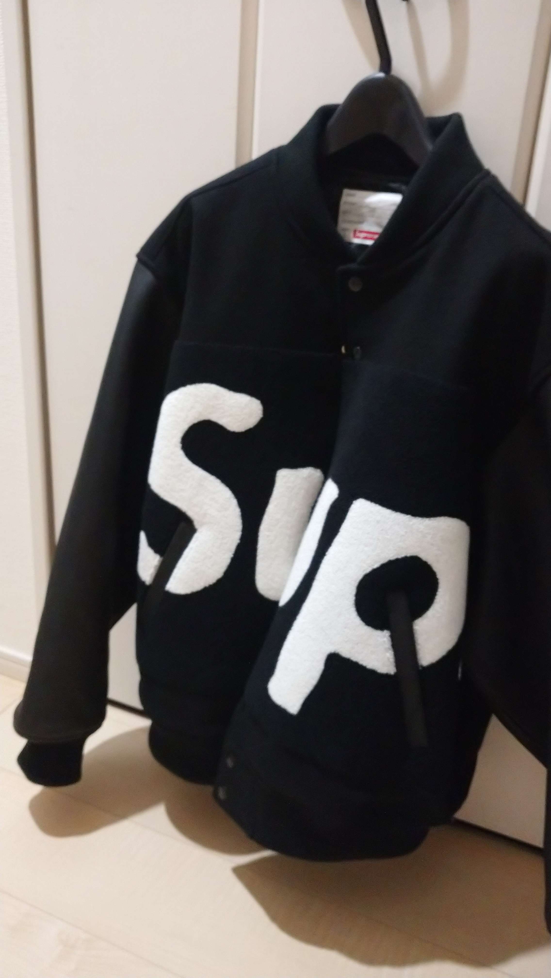 Supreme Big Logo Chenille Varsity Jacket "Black"
