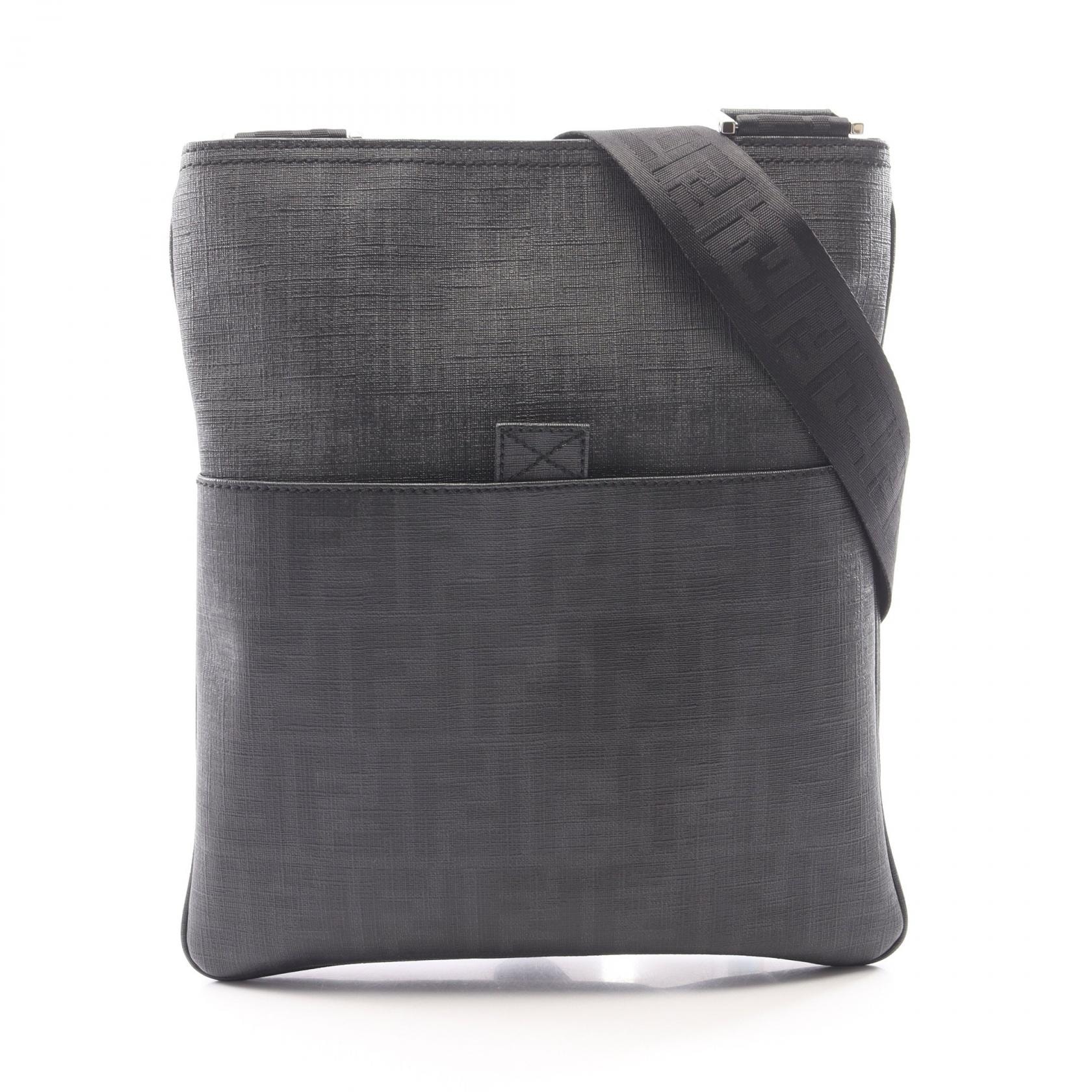 フェンディ FENDI ズッカ ショルダーバッグ バッグ PVCコーティングキャンバス メンズ グレー系 【中古】