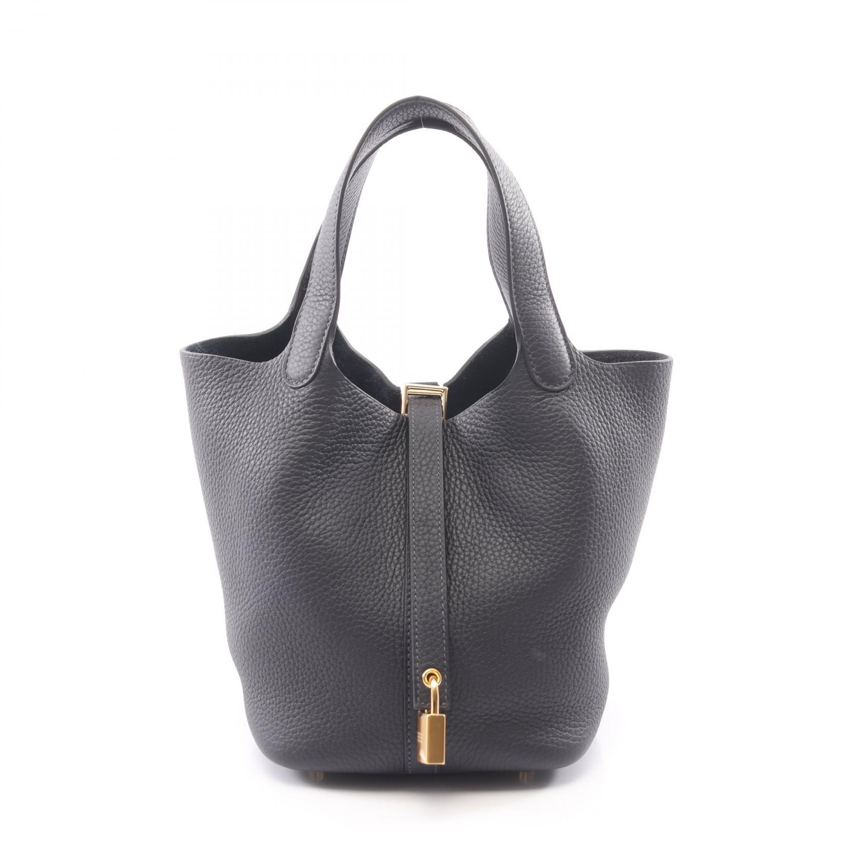 エルメス HERMES ピコタンロックPM ハンドバッグ バッグ レザー トリヨンクレマンス トリヨンクレマンス キャバン レディース ネイビー系 【中古】